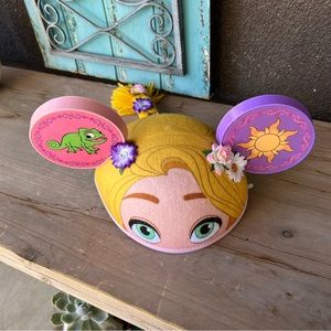 New Disney Parks Tangled Rapunzel Pink Ear Hat Cap with Braid